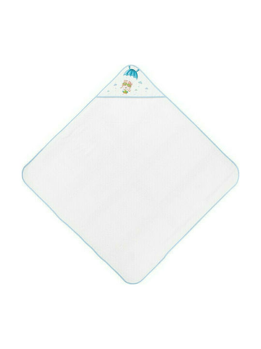 Interbaby Hooded Baby Bath Towel Paracaidista White / Blue