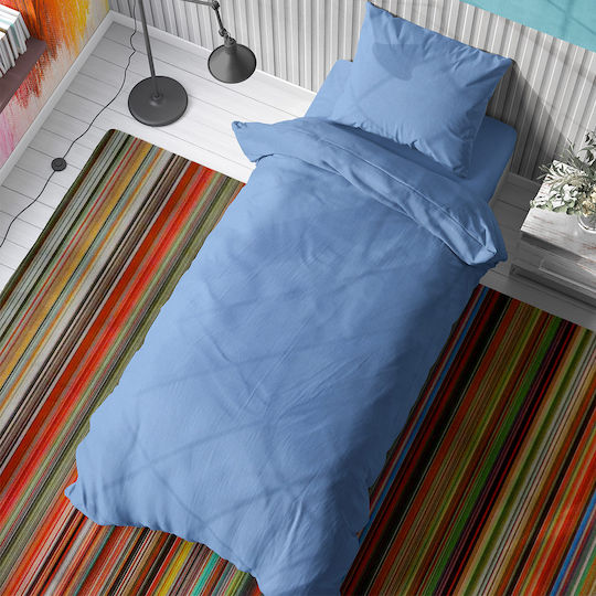 Dimcol Solid Σετ Σεντόνι με 1 Μαξιλαροθήκη Μονό 160x240εκ. Sky Blue (2τμχ)