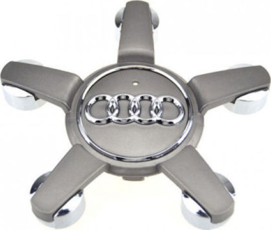 Zero-Wheel Wheel Center Cap Audi with 5 Spokes 135mm Black 1pc