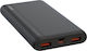 XO PR127 Power Bank 20000mAh 20W with 2 USB-A Ports and USB-C Port Power Delivery Black