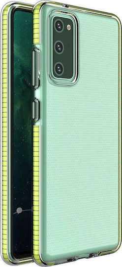 Hurtel Spring Задна корица Силикон 1мм Прозрачен / Жълт (Redmi Note 10 Pro)