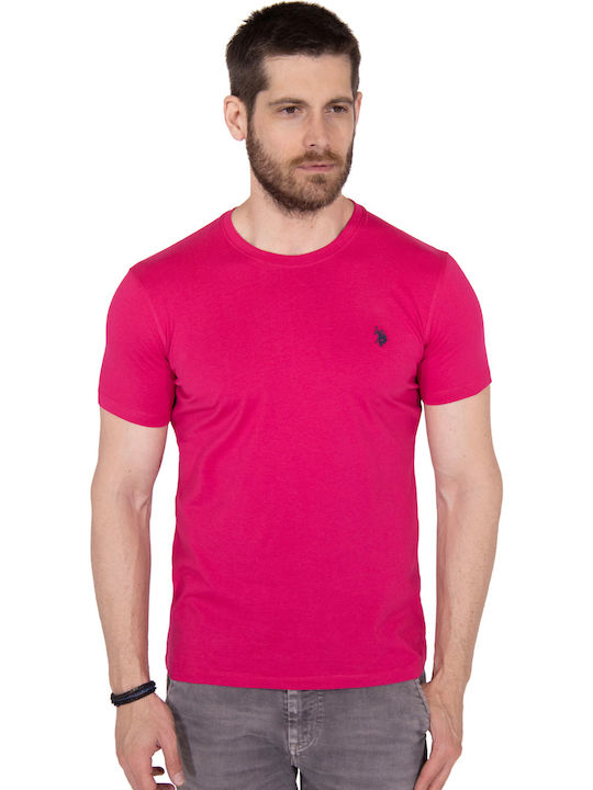U.S. Polo Assn. T-shirt Bărbătesc cu Mânecă Scurtă Fuchsia