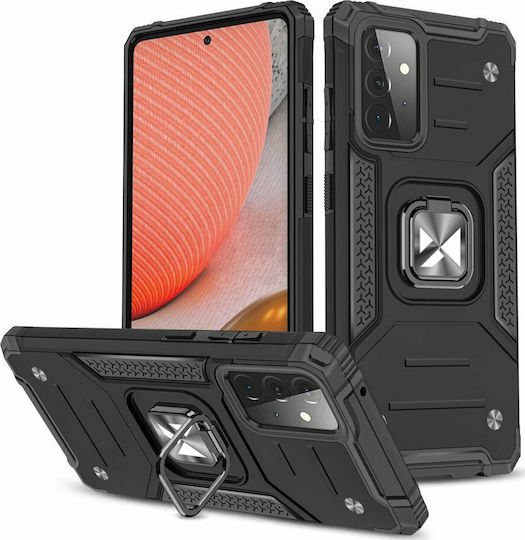 Wozinsky Ring Armor Umschlag Rückseite Kunststoff Schwarz (Galaxy A72)