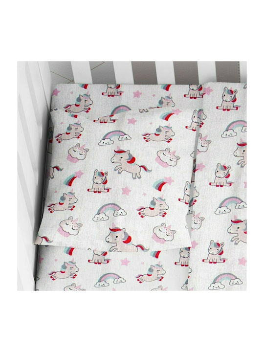 Dimcol Unicorn Baby Cotton Pillowcase Pink 35x45cm