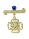 Child Safety Pin Gold pin with Panagia & mati pin made of Gold 9K