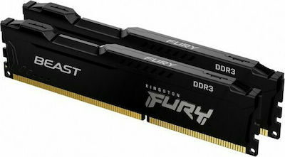 Kingston Fury Beast 16GB DDR3 RAM cu 2 module (2x8GB) și Viteză 1600 pentru Desktop