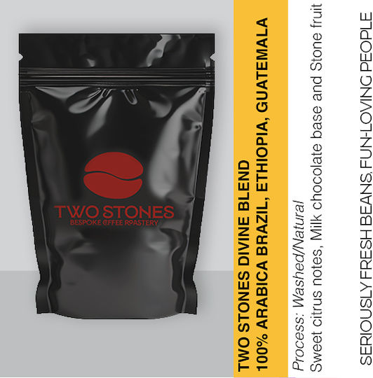 TwoStones Coffee Roasters Espresso Kaffee Arabica Divine Blend Bohnen 1kg