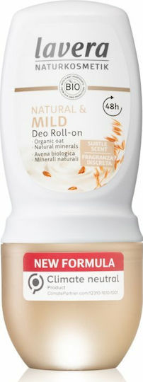 Lavera Natural & Mild Climate Neutral Deodorant Φυσικό Αποσμητικό 48h σε Roll-On Χωρίς Αλουμίνιο 50ml