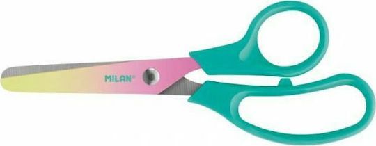 Milan Sunset Kids Craft Scissors 13.4cm with Metallic Turquoise Blade 1 Pieces