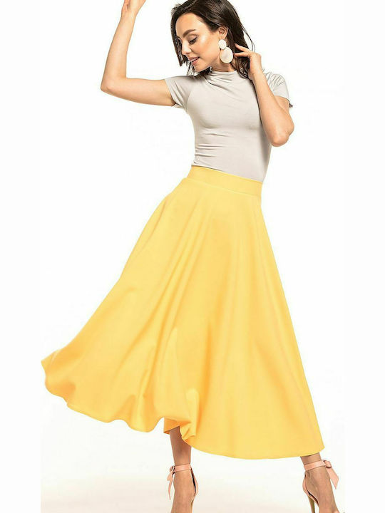 Ψηλόμεση Maxi Φούστα Κλος σε Κίτρινο χρώμα