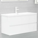 vidaXL Bench with sink L90xW38.5xH45cm White