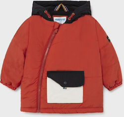 Mayoral Kids Casual Jacket short Hooded Orange