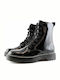 260-0004 Stiefeletten Damen aus Lackleder Schwarz
