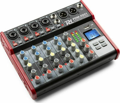 Power Dynamics PDM-X601 172.652 Consolă Analogică 6 Canale cu Putere fantomă & 4 Intrări XLR & Bluetooth