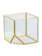 JK Home Decoration Dekorative Box Glas Gold 13x13x13cm
