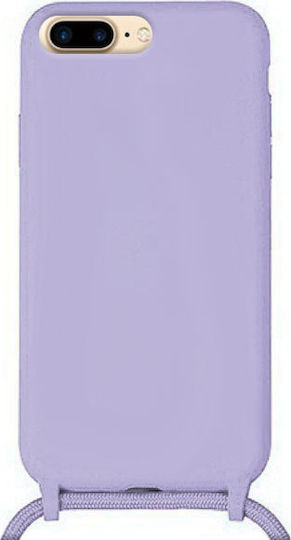 Liquid Silicone Cord Case Θήκη Σιλικόνης με Λουράκι - Violet (iPhone 7 Plus / 8 Plus)