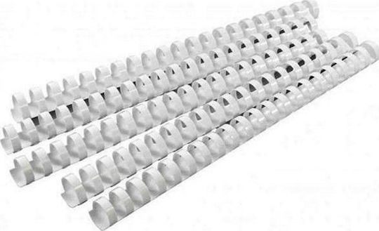 DSB Plastic Spine / Spiral Bookbinding 8mm Plastic Spiral White 8mm 100pcs