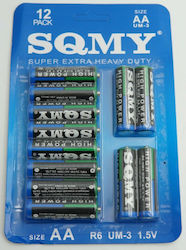SQMY Μπαταρία Zinc AA 1.5V 12τμχ