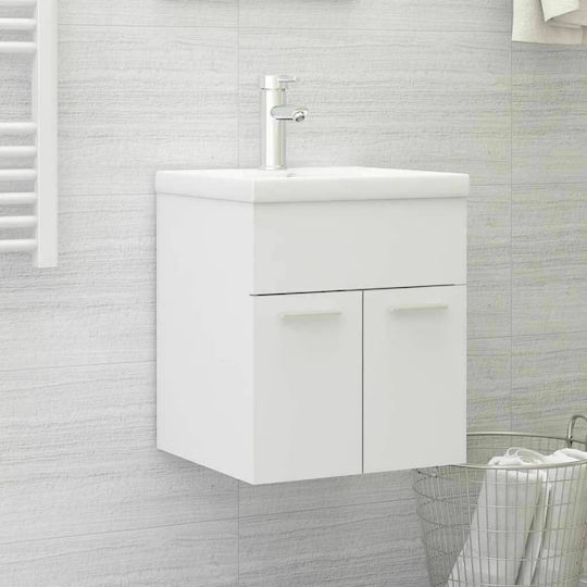 vidaXL Blat cu Lavoar L41xW38.5xH46cm Alb