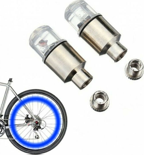 AG190B Bicycle Valve Cap Valve Cap with Light 2 pcs Blue
