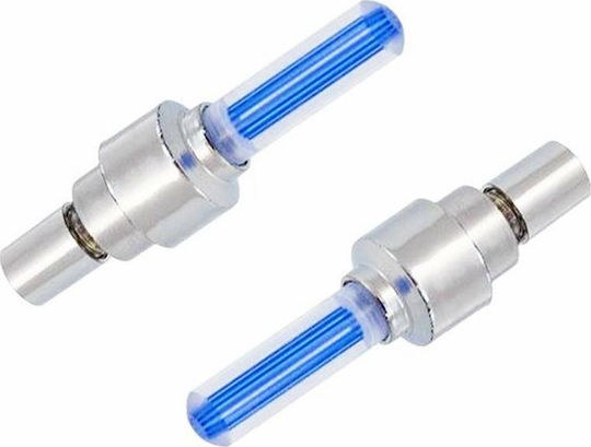 Fahrradventilkappe Fahrrad Ventilkappe LED 6,5 cm 2 Stück Blau