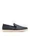 8102 Leder Herren Espadrilles in Schwarz Farbe
