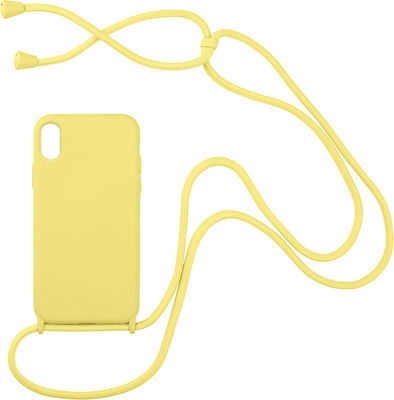 Sonique Carryhang Coperta din spate Silicon 0.5mm cu Brățară Galben (iPhone X / XS)