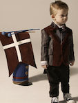 Baby u Rock Boys Baptism Suit with Blazer 5pcs Burgundy