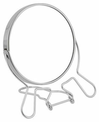 Double Sided Tabletop Makeup Mirror 12x12cm Silver