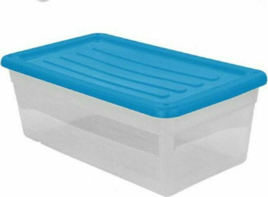 Sidirela Kunststoff Aufbewahrungsbox mit Rollen und Deckel Blau 68x39x35cm 1Stück