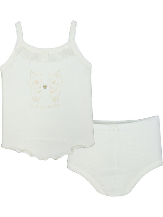 Rock A Bye Baby Kids Briefs and Tank Top Set White 2pcs