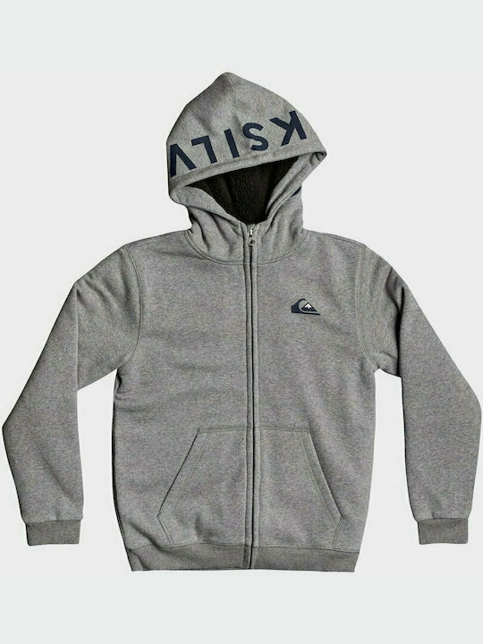 Quiksilver Παιδική Ζακέτα Φούτερ με Κουκούλα Γκρι Best Wave Sherpa
