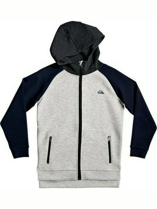 Quiksilver Boys Athleisure Hooded Sweatshirt with Zipper Gray