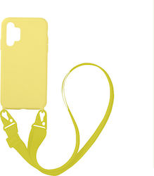 Sonique Carryhang Liquid Strap Back Cover Σιλικόνης με Λουράκι Κίτρινο (Galaxy A32 4G)