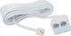 Flat Telephone Cable RJ11 6P4C 0.2m White (01.074.0135)
