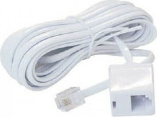 Comp Flat Telephone Cable RJ11 6P4C 2m White (01.074.0063)
