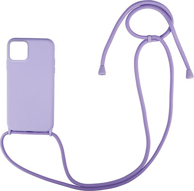 Sonique Carryhang Back Cover Silicone 0.5mm with Strap Purple (iPhone 11)