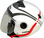 Corsa CX90 Jet Helmet ECE 22.05 Λευκό / Κόκκινο...