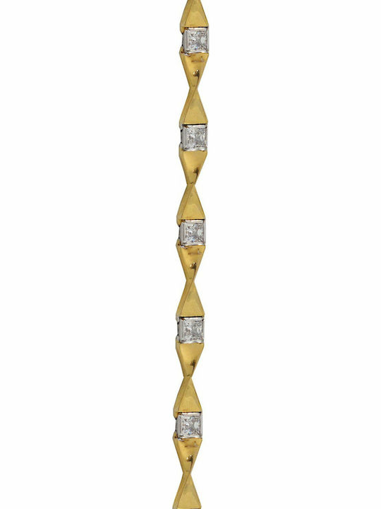 Mertzios.gr Bracelet Chain made of Gold 14K with Zircon BR270717322X