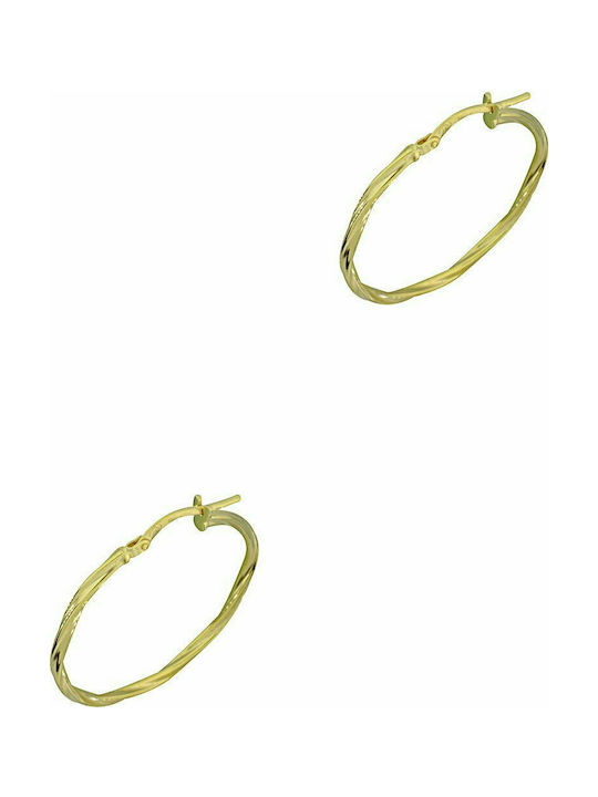 Mertzios.gr Earrings Hoops made of Silver Gold Plated