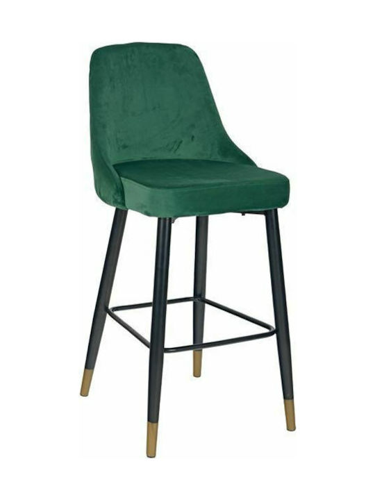 Stool Bar with Backrest Upholstered with Velvet Paige Cypress 2pcs 51x57x110cm