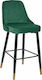 Stool Bar with Backrest Upholstered with Velvet Paige Cypress 2pcs 51x57x110cm