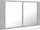 vidaXL Ορθογώνιος Καθρέπτης Μπάνιου Led από Μοριοσανίδα με Ντουλάπι 80x45cm Γκρι