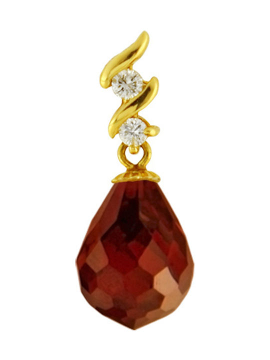 Emphasis Gold Stone Charm with Diamond