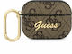 Guess Case Synthetic Leather with Hook in Brown color for Apple AirPods Pro
