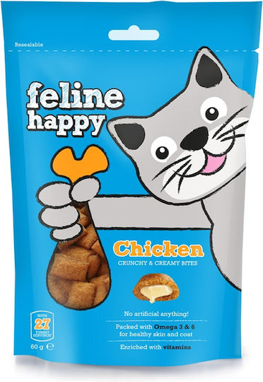 Mark & Chappell Feline Happy Λιχουδιές Σνακ Γάτας Chicken 60gr