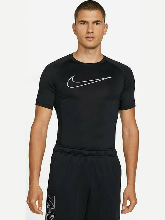Nike Pro Ανδρικό Αθλητικό T-shirt Κοντομάνικο Dri-Fit Μαύρο
