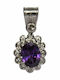 Mertzios.gr Charm Rosetă din Argint cu Zircon Violet