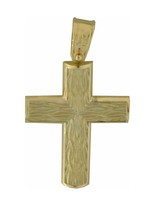 Mertzios.gr Gold Cross 14K Double Sided