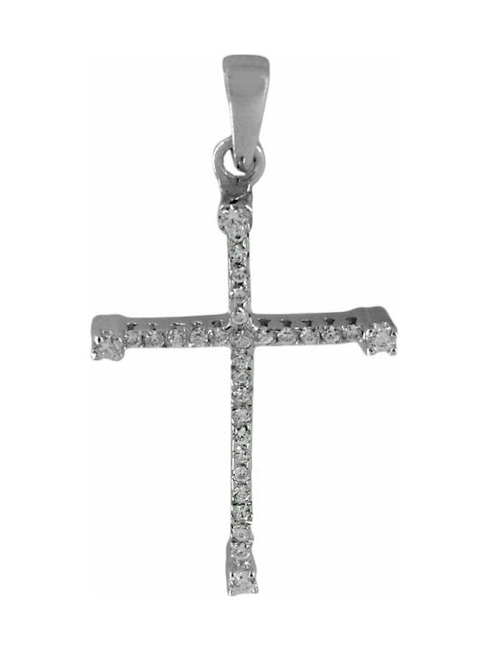 Mertzios.gr White Gold Cross 14K